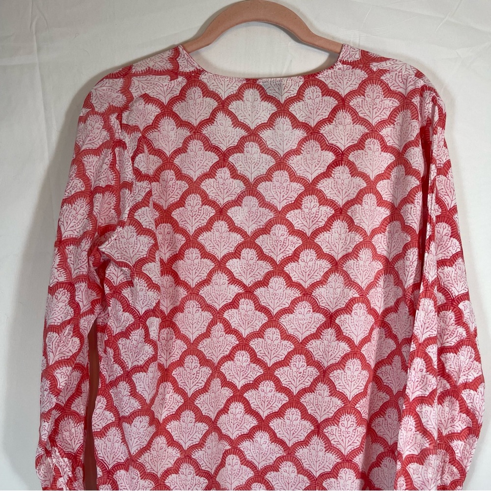 ROBERTA ROLLER RABBIT Jemina Kurta Tunic Top Pink and white - Picture 4 of 12